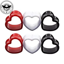 

3Pairs Arcylic Ear Tunnel Ear Plug Heart shape Ear Reamer Gauge Earring Body Piercing Ear Dilator Expander Extension 5-25mm