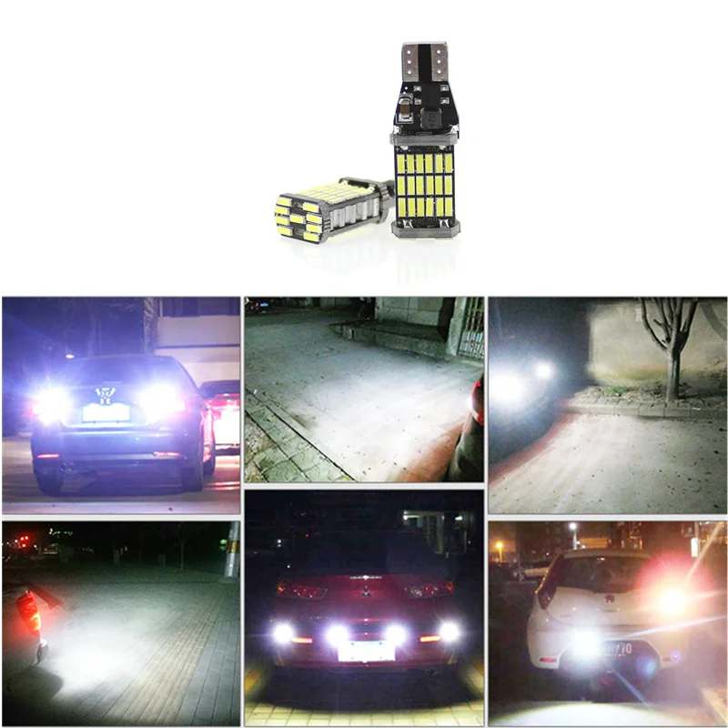 1 шт. T15 W16W 921 супер яркий 45 SMD 4014 светодиодный Canbus без ошибок резервный свет лампы
