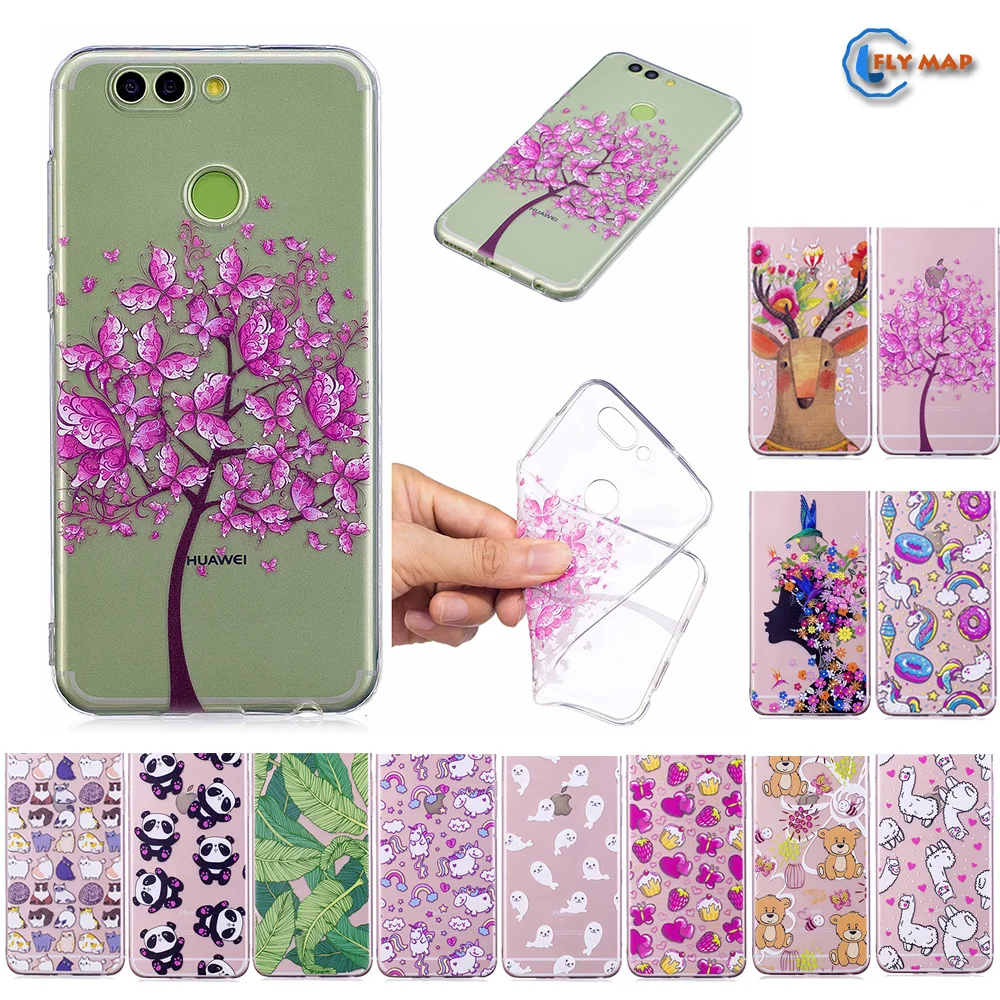 Fitted Case for Huawei NOVA 2 Plus BAC-L21 TPU Silicone Cover Phone NOVA2 BAC-AL00 BAC L21 Painted Cases |