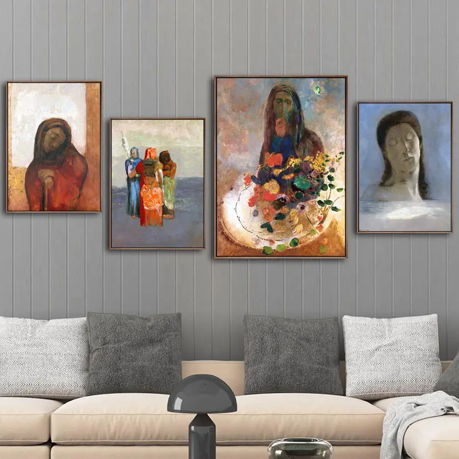 

Home Decoration Print Canvas Art Wall Pictures for Living Room Poster Canvas Printings French Odilon Redon Figure Paintings