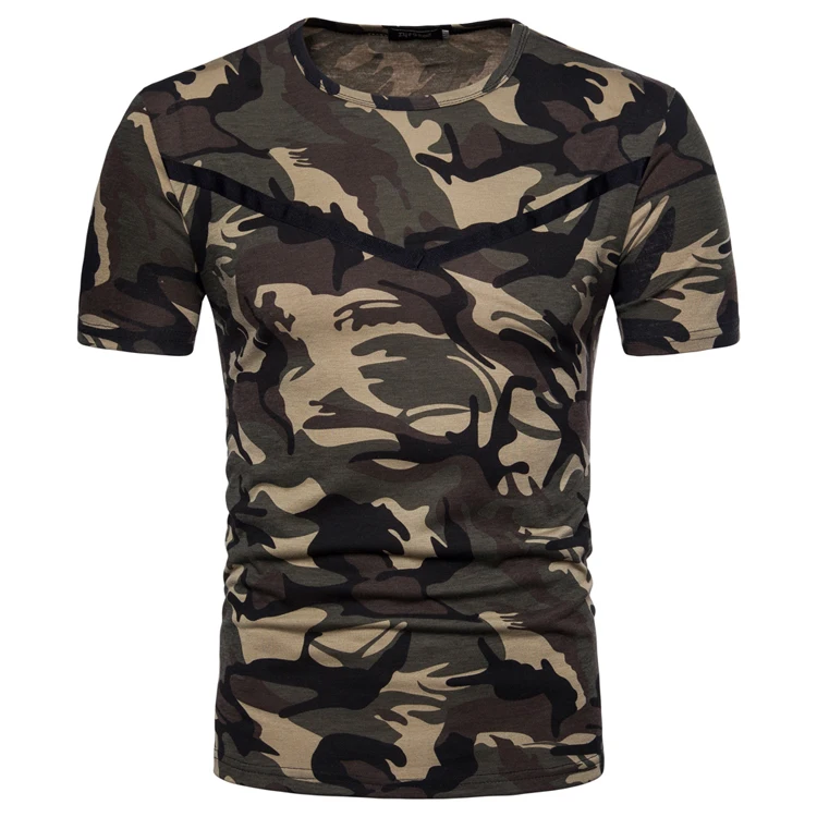 

2019 New Men's T-Shirt Summer New Men's Camouflage Short Sleeve Shirt Casual Round Neck Short Sleeve T-Shirt