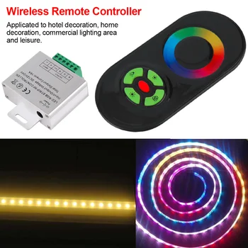 

DC 12V/24V RF Touch Panel Wireless Remote Controller For RGB LED Strip Light LED Modules 5 Keys