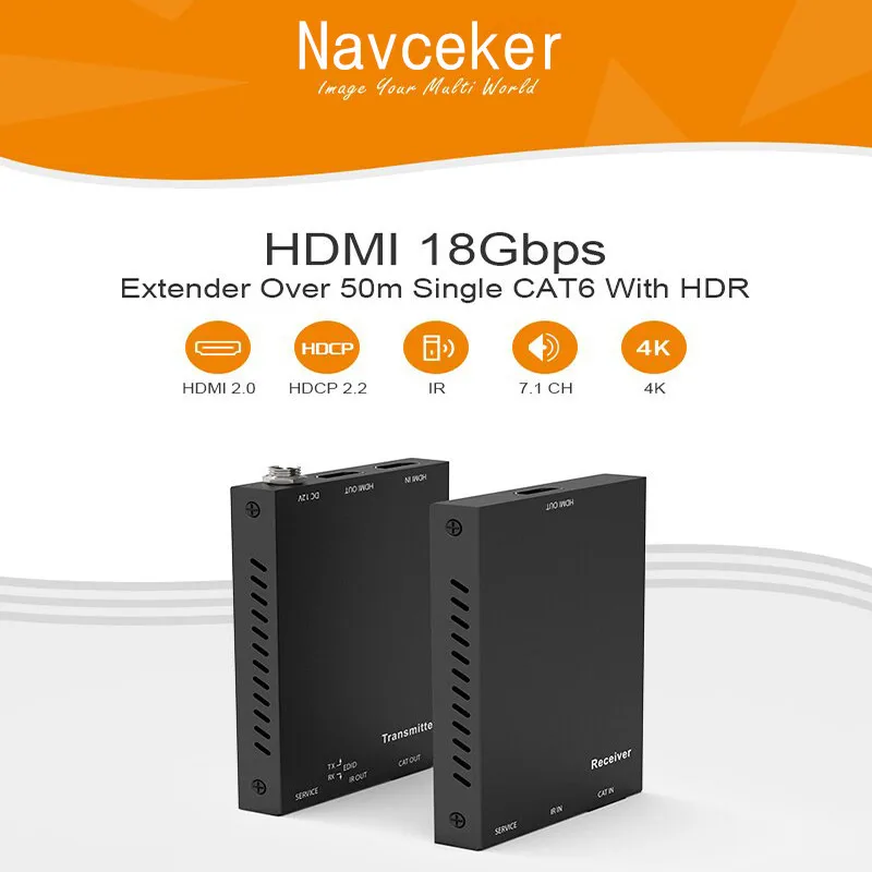 18 Гбит/с HDMI удлинитель 4K IR 4K X 2K@ 60Hz HDMI удлинитель 2 порта HDMI 2,0 удлинитель петля HDMI передатчик приемник по Cat6 RJ45