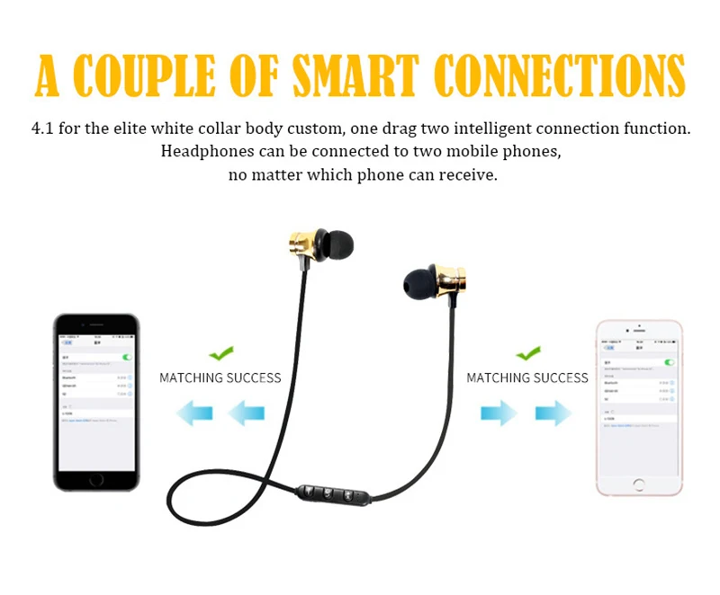 300 шт беспроводные наушники Bluetooth наушники для телефона шейные спортивные наушники Auriculare CSR Bluetooth для всех телефонов