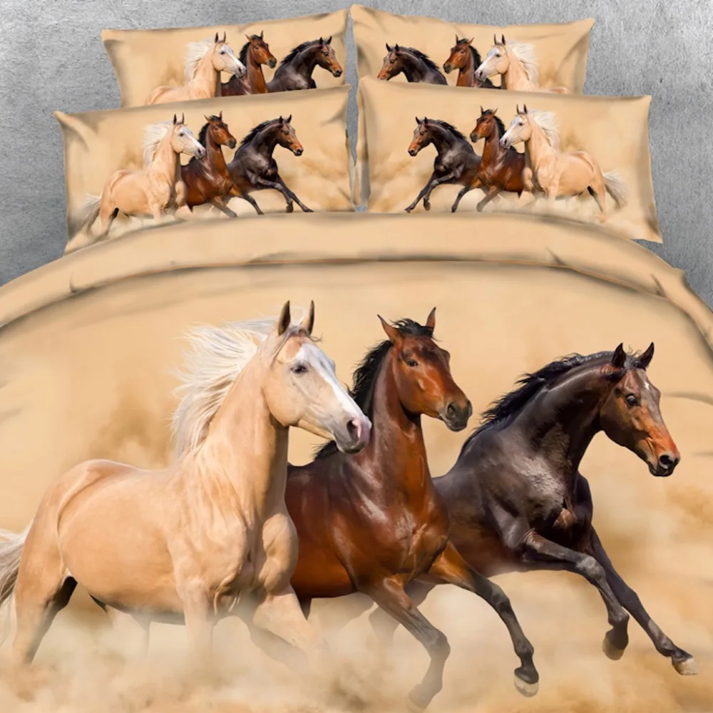 

Brand Goldeny 3 Parts Per Set Majestic Horses running free HD 3d bedding set