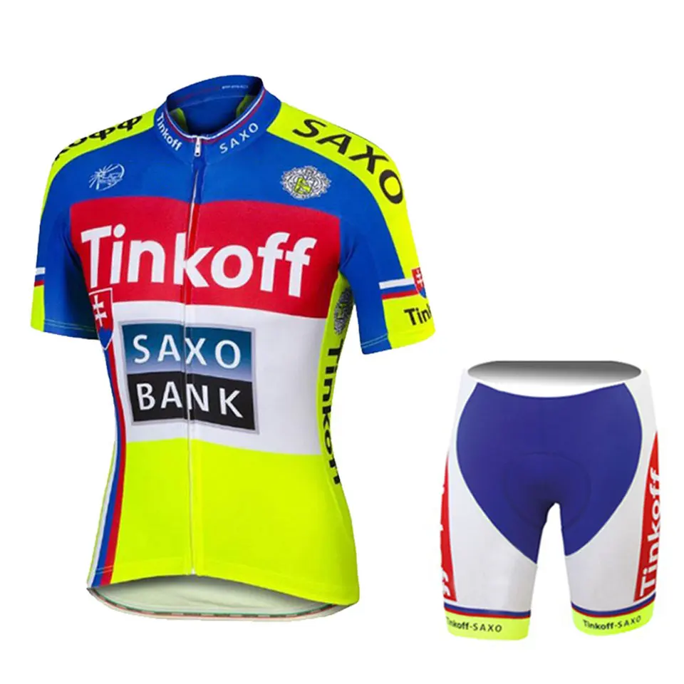 TEAM Tinkoff PRO cycling jersey bibs shorts suit Ropa Ciclismo mens summer quick dry BIKING Maillot wear - Цвет: 2