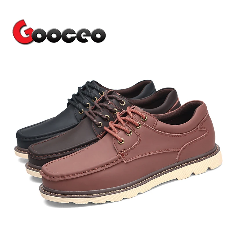 

Men's Work & Safety Shoes For Men Low-top Lace-Up Nubuck Leather Handmade Autumn Outdoor Zapatos Hombre Big Size Footwear Mens