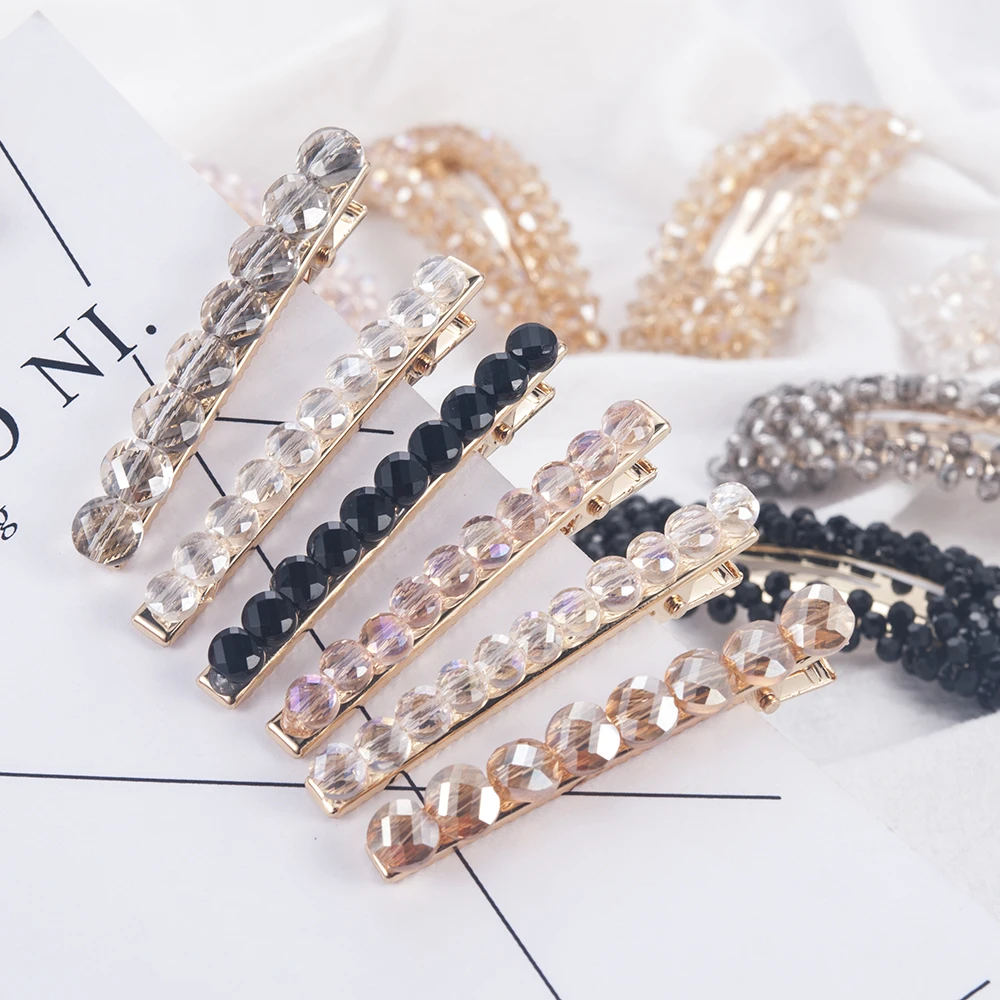 New Rhinestone Hair Pins Hair Clip Hair Comb Bobby Pin Barrette Hairpin Headdress Women Crystal Wedding Party Hair Jewelry Gift