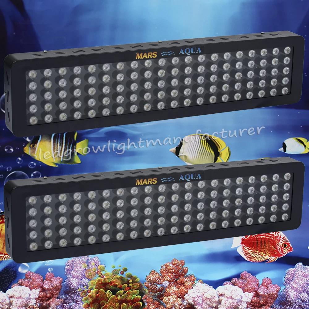 2PCS Dimmable 300W LED Aquarium Grow Light Full Spectrum For Reef Coral