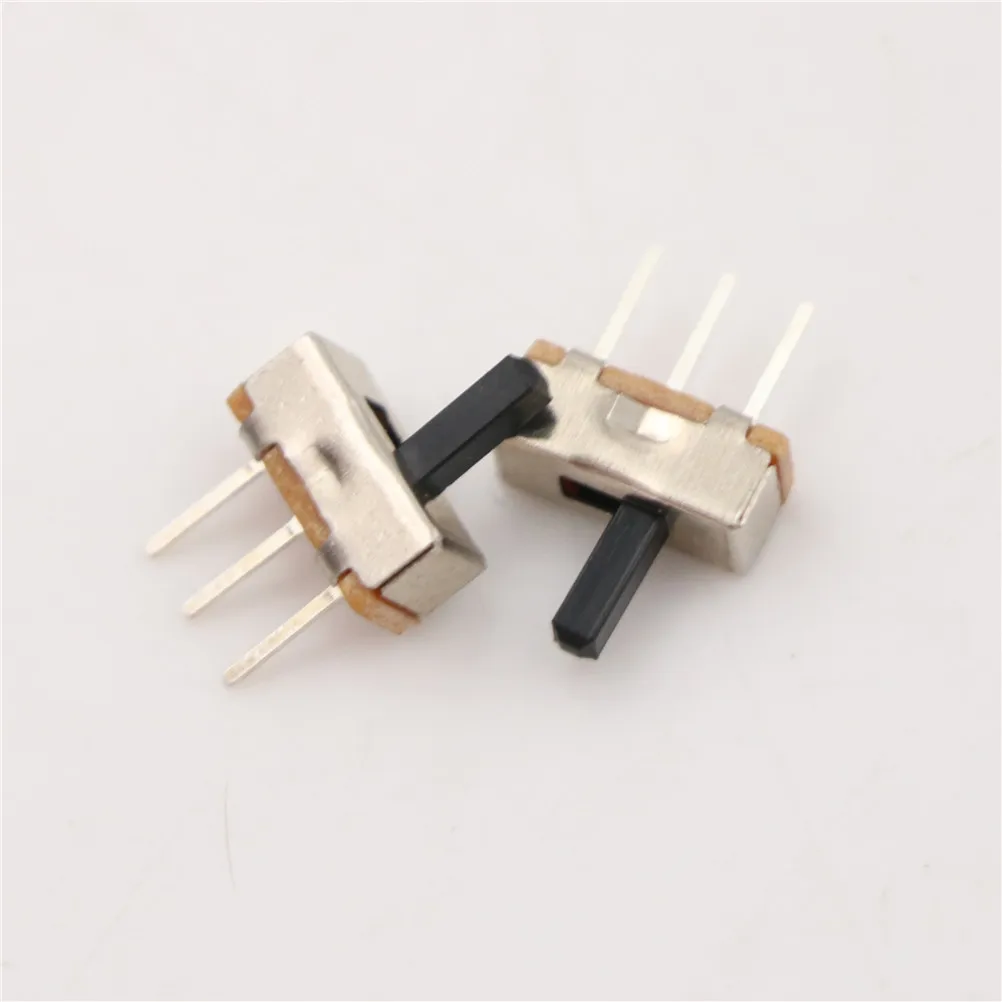 50Pcs/Lot Mini Vertical Slide Switch SS12D00G3 2 Position SPDT 1P2T 3 Pin PCB Panel Switch Accessories
