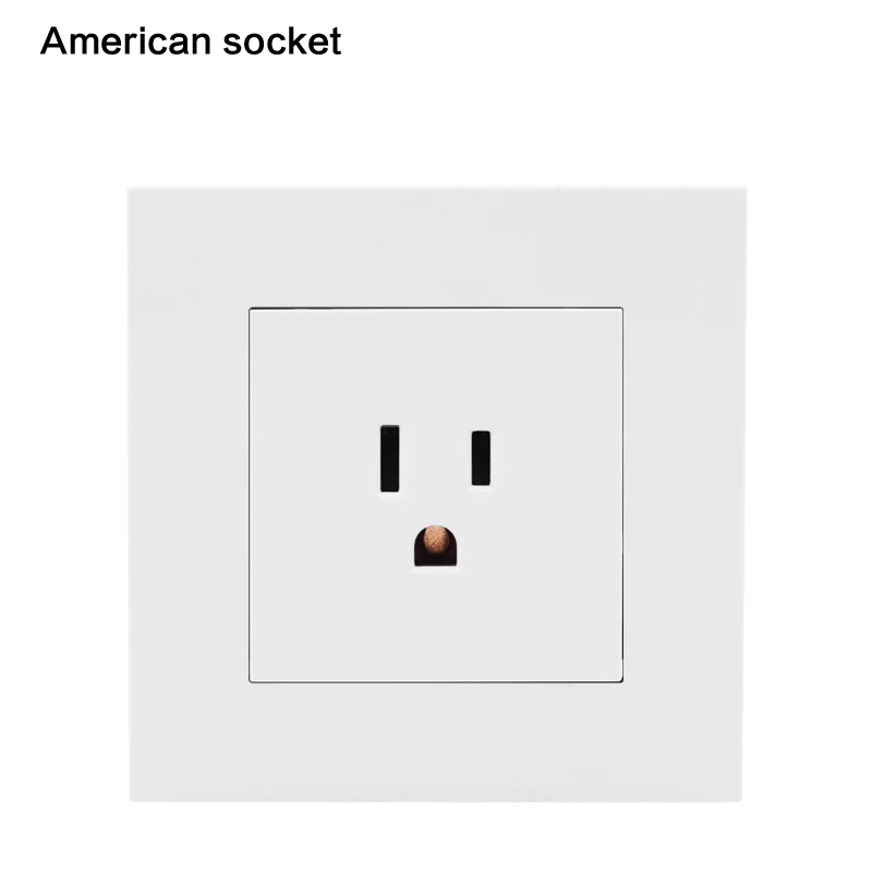 

White US Standard Three-hole Wall Socket Port Power Outlets Panel Universal Plug,US Socket for 86 Botton Back Box,