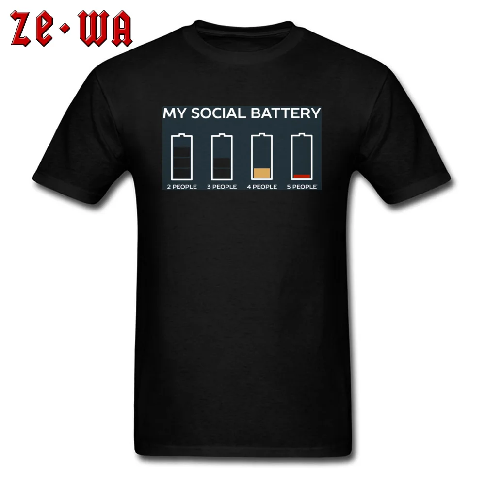 2018 Men Tops & Tees Funny Introvert Humor -2274 Normal Tshirts 100% Cotton Short Sleeve Printed Tees Crew Neck Funny Introvert Humor  -2274 black