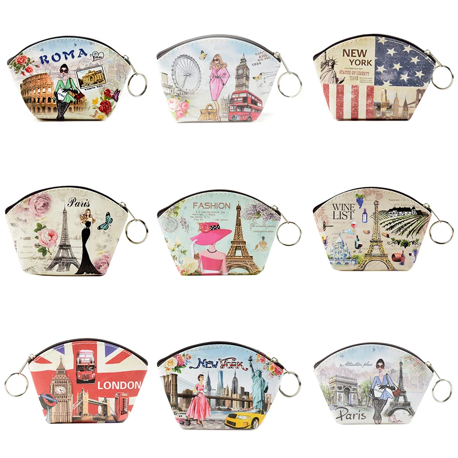 

Newest Eiffel Tower coin purse Change Purse European architect Card Holder Women Handmade Wallet Purse Girls Zip Coin Bag Pouch