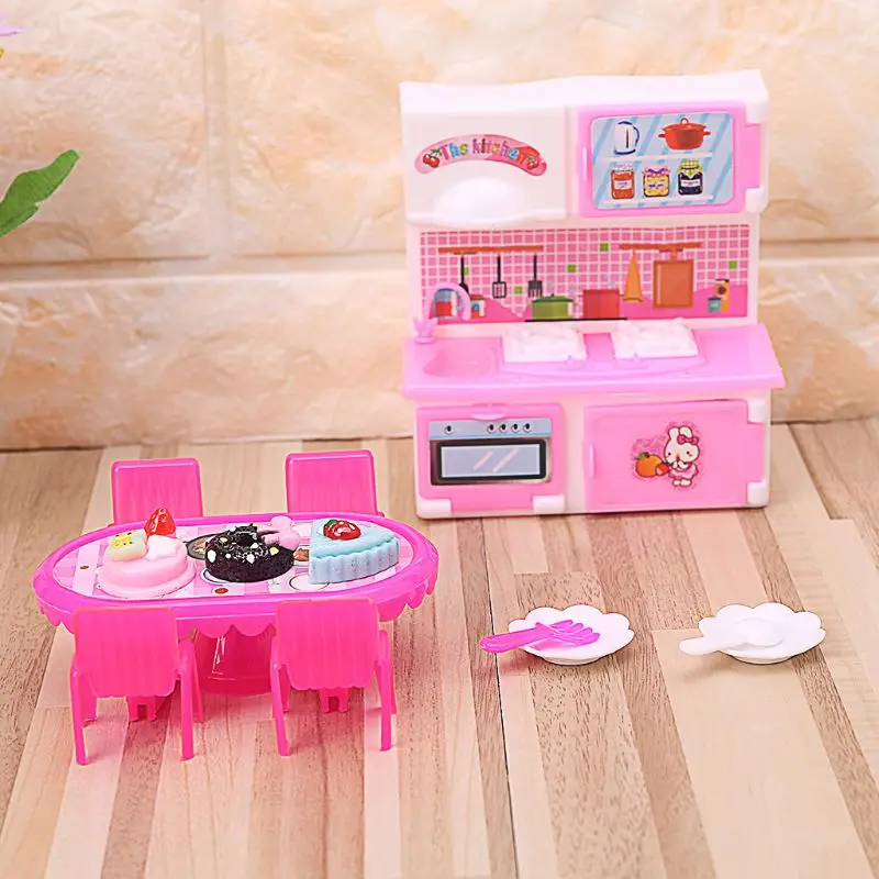 1 مجموعة دمية المطبخ اللعب لعب الاطفال الأطفال الأثاث الأجهزة مصغرة كامل الكرتون الطفل لعبة المطبخ مكتب