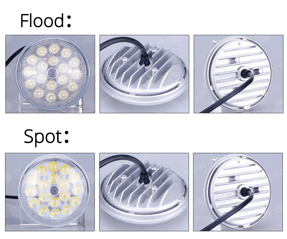 TC-X 1 шт. Par36 светодиодный свет работы пятно Наводнение круглый освещение 12 В 24 для Off Road 4X4 тягач ATV прицепы
