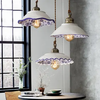

Chinese Style Ceramic Led Pendant Lamp Lights Hanging Lamp Light Fixture Modern Hanging Ceiling Lamps Chandelier Lighting
