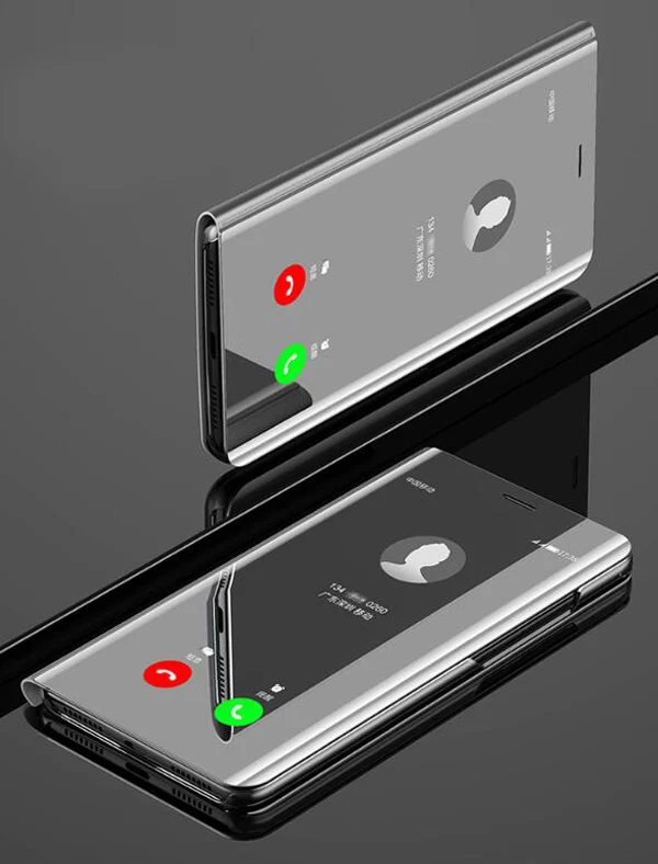 Прозрачный умный чехол mi rror для Xiao mi 9 8 SE Lite 9T Pro 5X 6X A1 A2 mi x 3, чехол для телефона mi Pocophone F1, чехол - Цвет: Silver