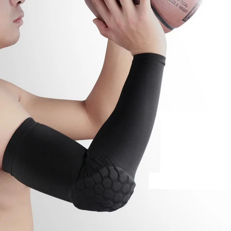 2 قطعة الرياضة كرة السلة الكوع الوسادة دعم تستجمع قواها حامي العسل رغوة Crashproof الذراع كم للرجال النساء عرافة منصات شارة