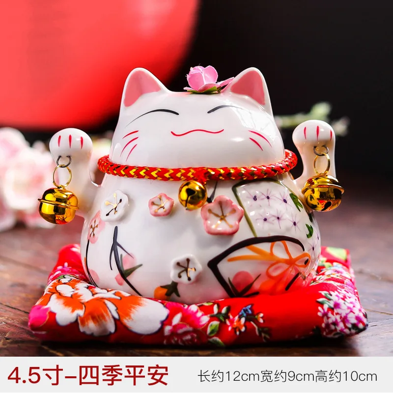 4,5 дюймов Lucky Cat Копилка Керамическая Мини-кошка японский стиль открывающийся подарок на праздник украшения в виде животных украшение для дома гостиной - Цвет: J