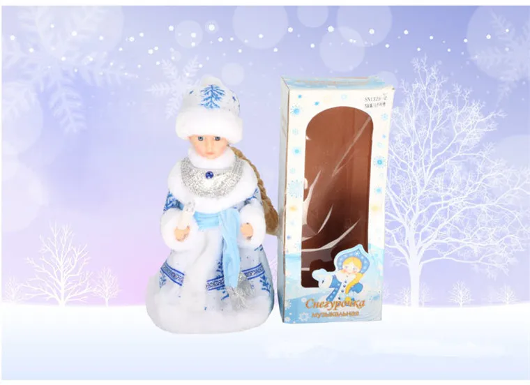 Presentes de Natal para Crianças Versão Russa Neve Maiden Papai Noel Boneca Falando Brinquedos Elétrica Musical Natal Decorações 6 Brinquedos e hobbies