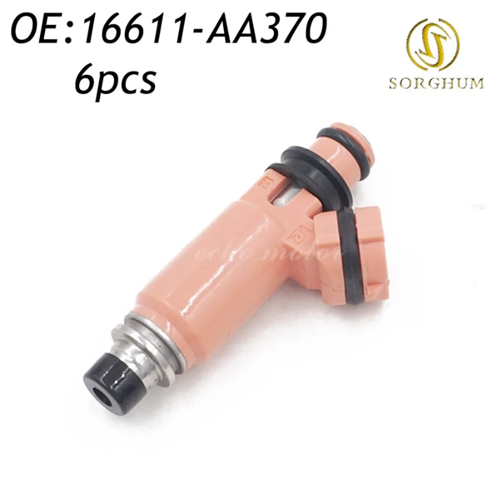 6pcs 16611 AA370 Pink Fuel Injector For Subaru STI WRX Forester Impreza