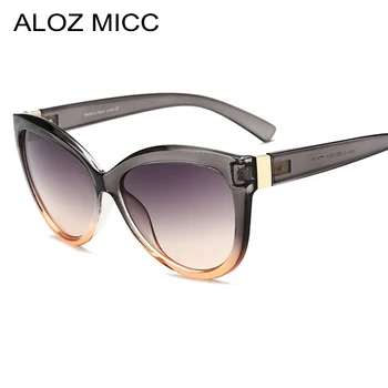 

ALOZ MICC Women Oversize Cat Eye Sunglasses Brand Designer Vintage Black Eyeglasses Female Gradient Lens Sunglasses Women Q498