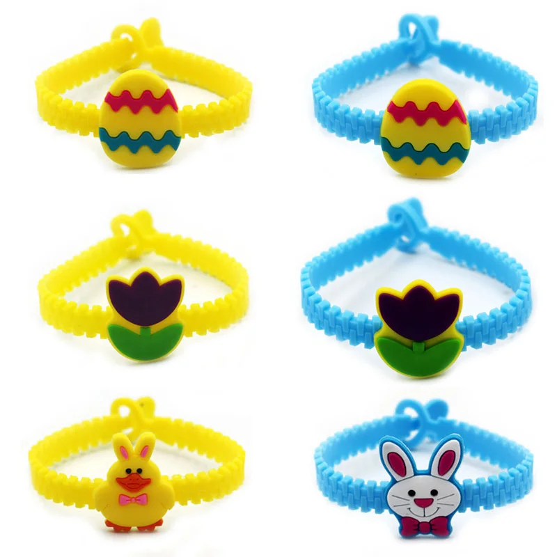 Lovely Easter Rabbit Rubber Bangle Cute Animal Bracelet Birthday Holiday Party Kids Children Girl Boys Wristband Gift Favor | Украшения и