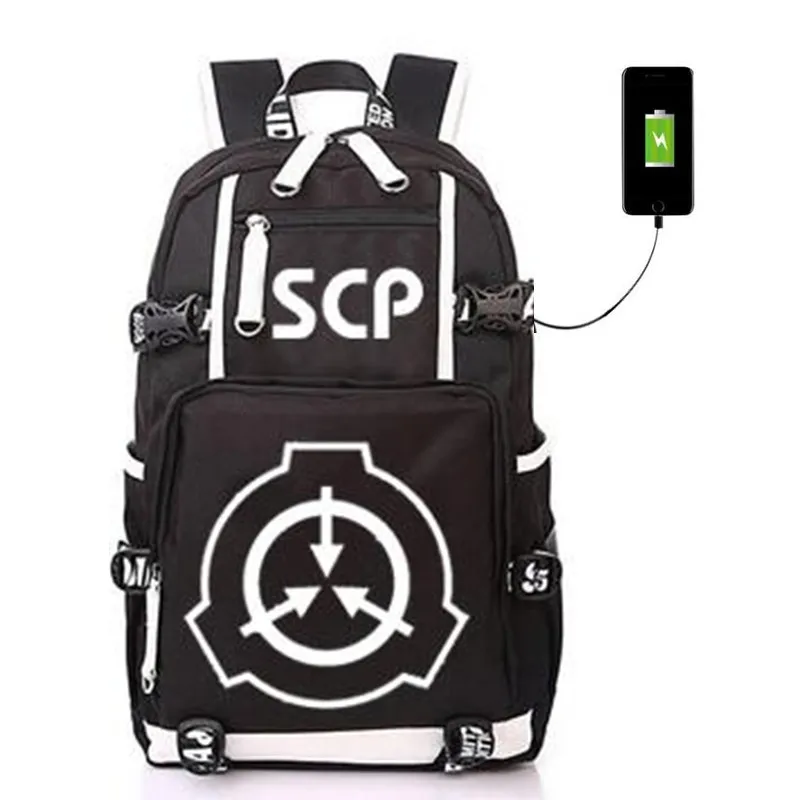 Скидка SCP специальные процедуры удержания основы USB рюкзак сумка светящийся студенческий рюкзак студенческий школьный рюкзак дорожная сумка