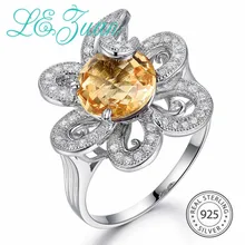 L& zuan 3.73ct натуральный цитрин кольцо Настоящее S925 Стерлинговое серебро ювелирные изделия роскошные кольца для женщин шахматная доска драгоценный камень кольцо