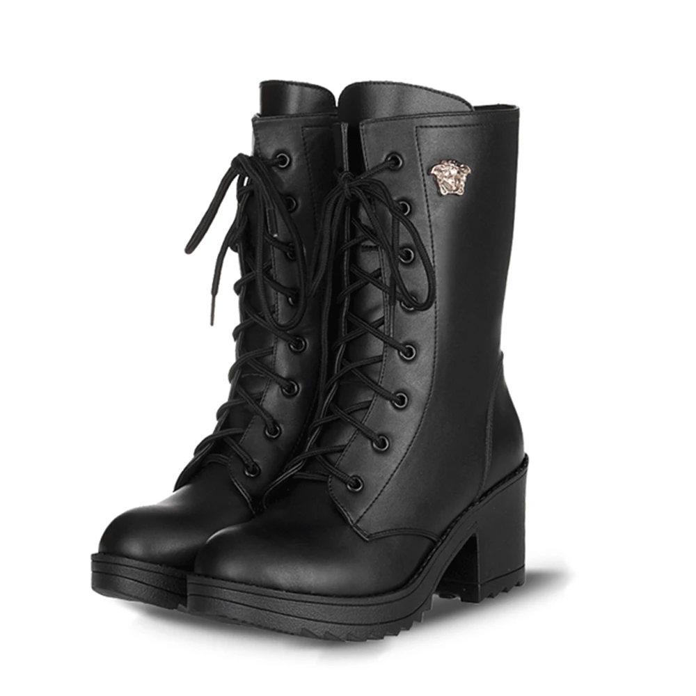 

Motorcycle Boots Women's Motocross Shoes Motorsiklet PU Leather Martin Boots Racing Fashion Shoes Breathable Riding Boots