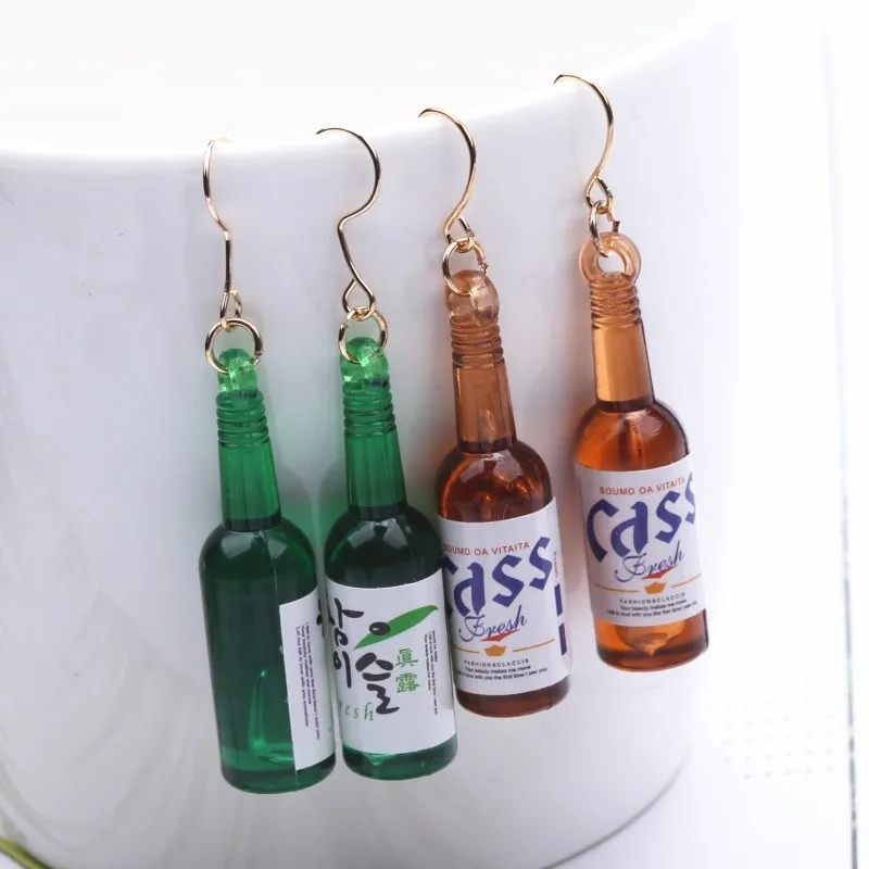 

EK442 European Personality Punk Beer Bottle Drop Earrings for Women Jewelry boucle Brincos Irregular Dangle Earing Pendientes