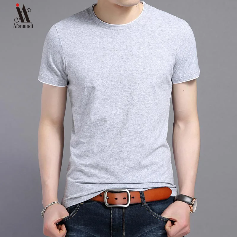 

New Men Short Sleeve Cotton t-shirt Summer Casual Fashion Gyms Fitness Casual O-Neck T shirt Male Slim Tees Tops Clothing