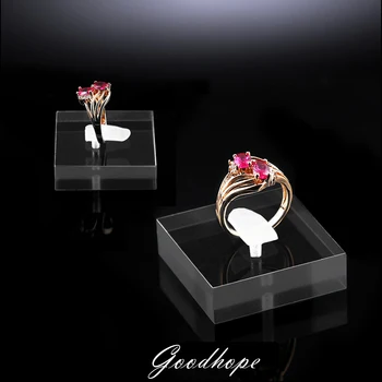 

Wholesale 10pcs Acrylic Jewelry Ring Stand Display Duplo Cristal Anel Bijuteria Joia Presentation Oakley Holder Rack Organzier
