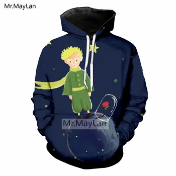 

Harajuku 3D Print French Le Petit Prince Hoodies Men/Women Hiphop Streetwear Jacket Boys Retro Blue Pullover Outfits Clothing