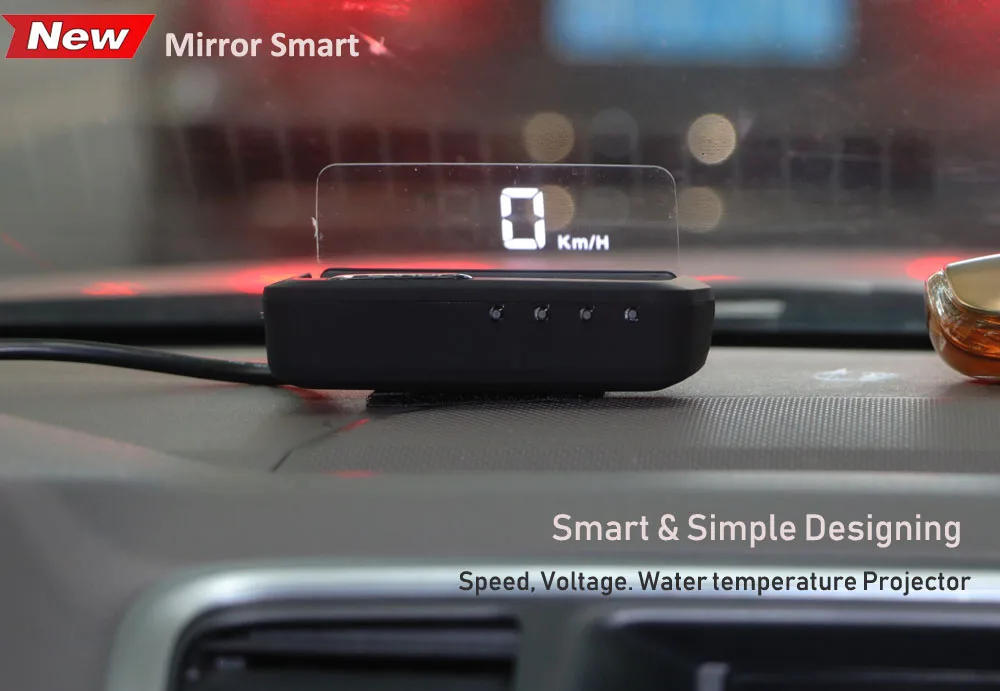 Умный зеркальный дисплей HUD EANOP OBD2, автомобильный проектор скорости, автоматический контроль напряжения KMH/KPM