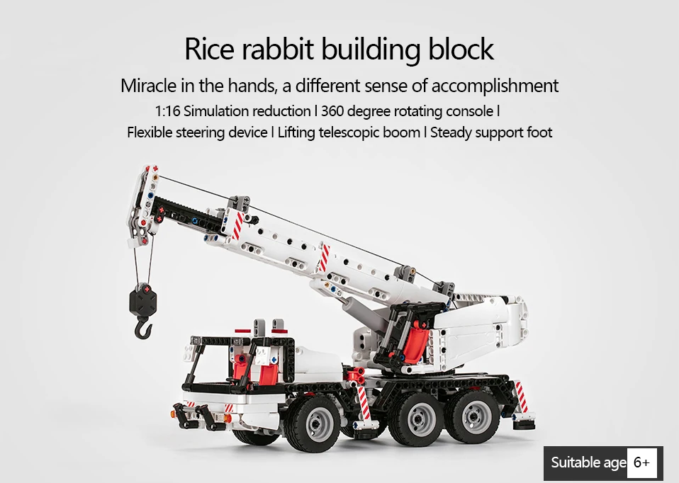 Xiaomi Mitu строительные блоки миниатюрный городской инженерный кран робот Развивающие игрушки DIY автомобиль грузовик 360 Вращающийся управление Рулевое управление