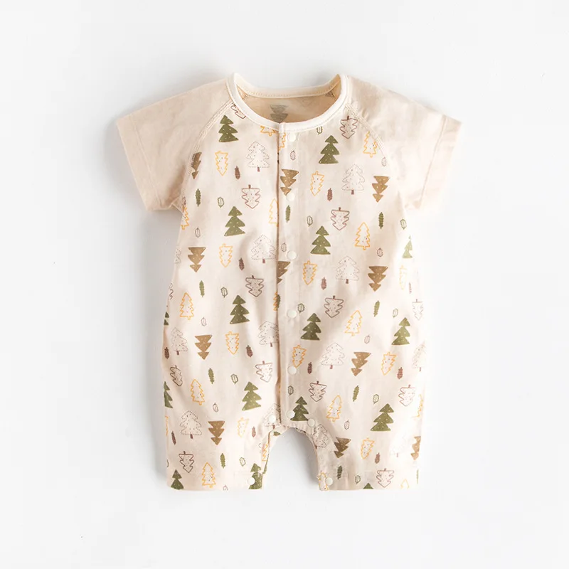 Детские комбинезоны, Одежда для новорожденных, органический крошечный хлопковый костюм для новорожденного ребенка, мальчика, девочки, Счастливого ребенка, детский комбинезон, комбинезон - Цвет: 1 PC BROWN