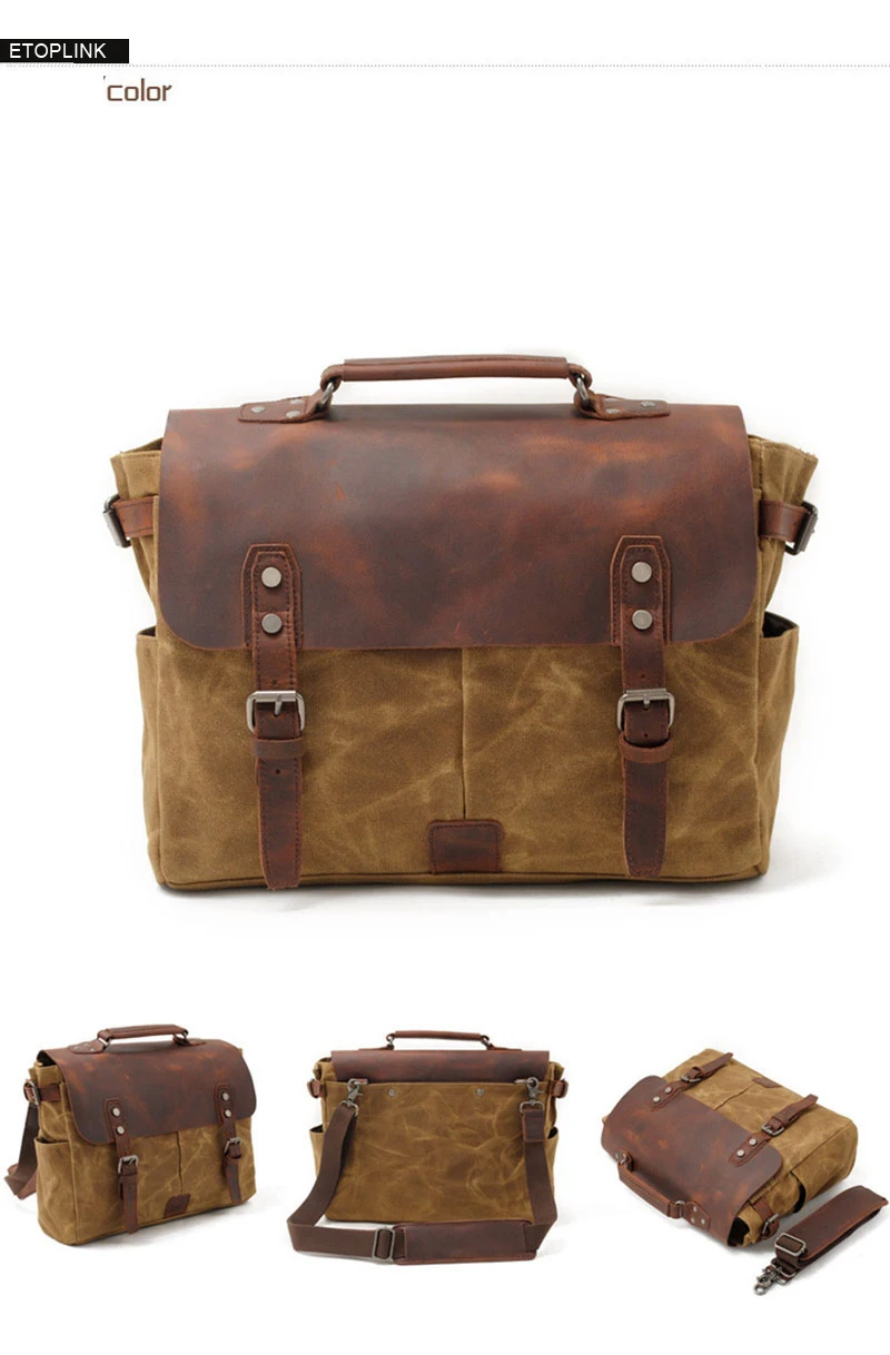 Woosir Waxed Canvas and Leather Waterproof Camera Bag - Woosir