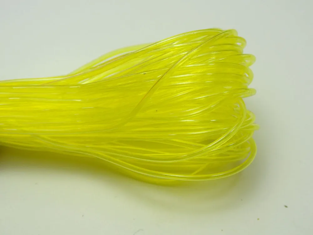 10 Meter Transparent Yellow 2mm Hollow Rubber Tubing Jewelry Cord Cover