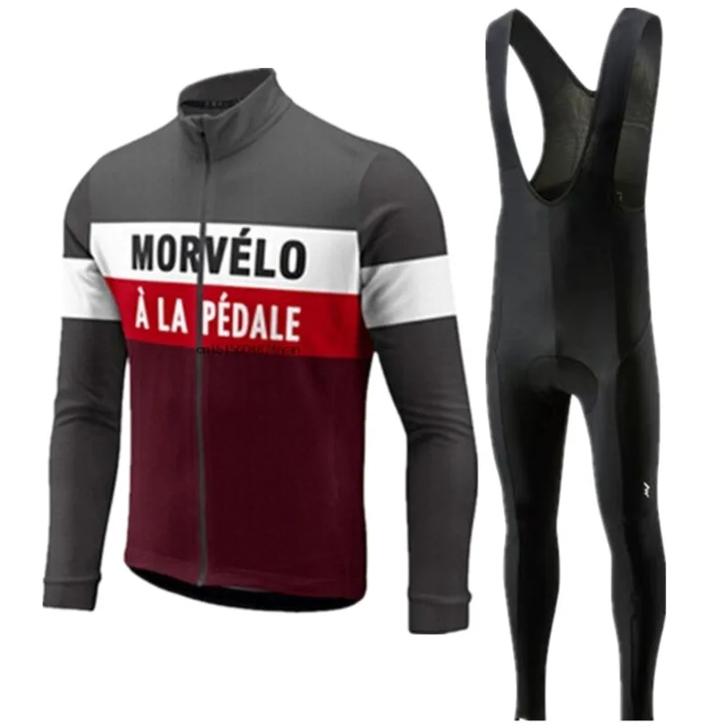 

Morvelo long sleeve men 2018 Pro team Cycling Jersey pants Set Cycling Clothing Road Bike Jersey Bicycle Clothes Bib Pants Suits