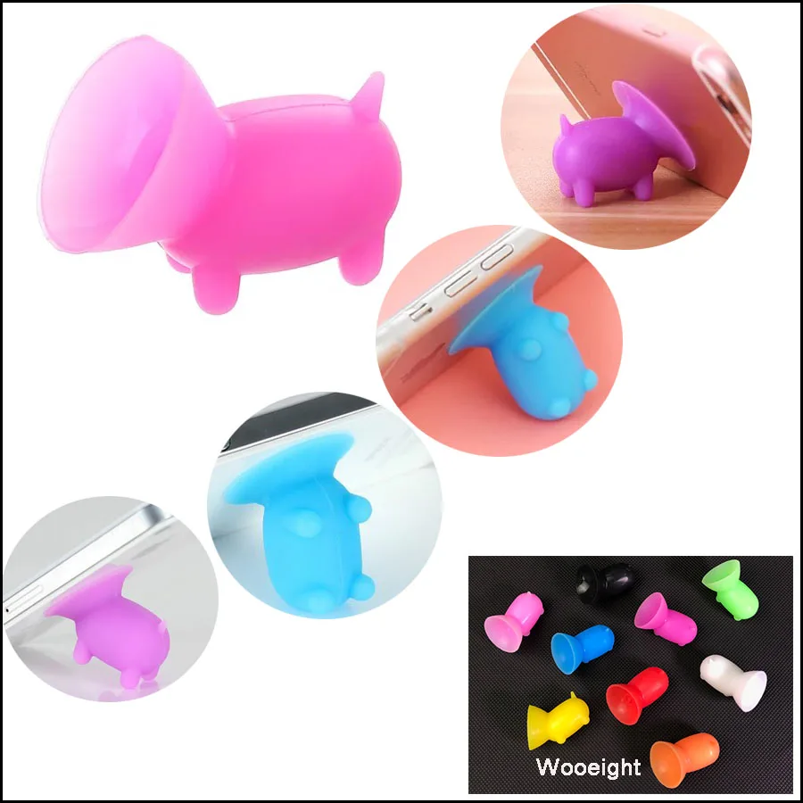 1Pc Antistress Toy Universal Sucker Mini Silicone Kawaii Cartoon Pig Bracket Lazy Phone Base Novelty Toys For Kids Adults (1)