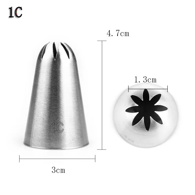 Крем торт Шелковый инструмент для цветов 304 нержавеющая сталь рот сопла крем рот Кондитерские слоеные Крем Шприц украшения торта инструмент - Цвет: 1C