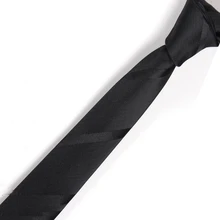 Мужские черные галстуки в полоску модный тонкий узкий галстук Классические деловые галстуки для жениха галстук для свадебной вечеринки SK255