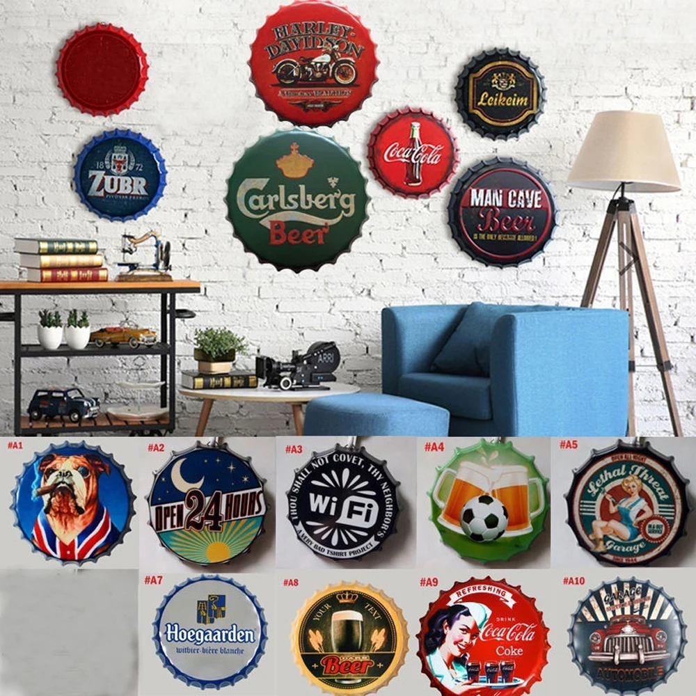 

BEER WIFI Shabby Chic Sign Home Bar Cafe Vintage Wall Decor Tin Sign Retro Metal Art Poster Retro Decorative Plates