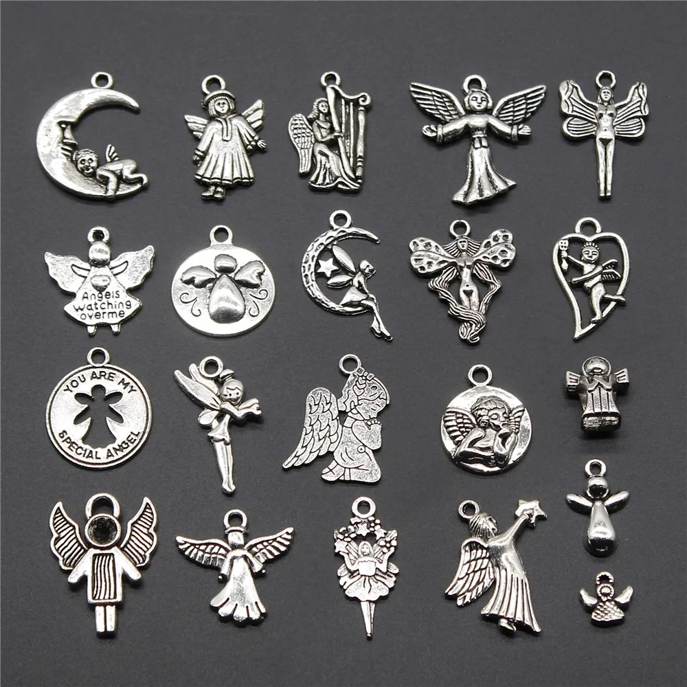 

10pcs Angel Charm Antique Silver Color DIY Angel Charms For Jewelry Angels Charm Making Jewelry