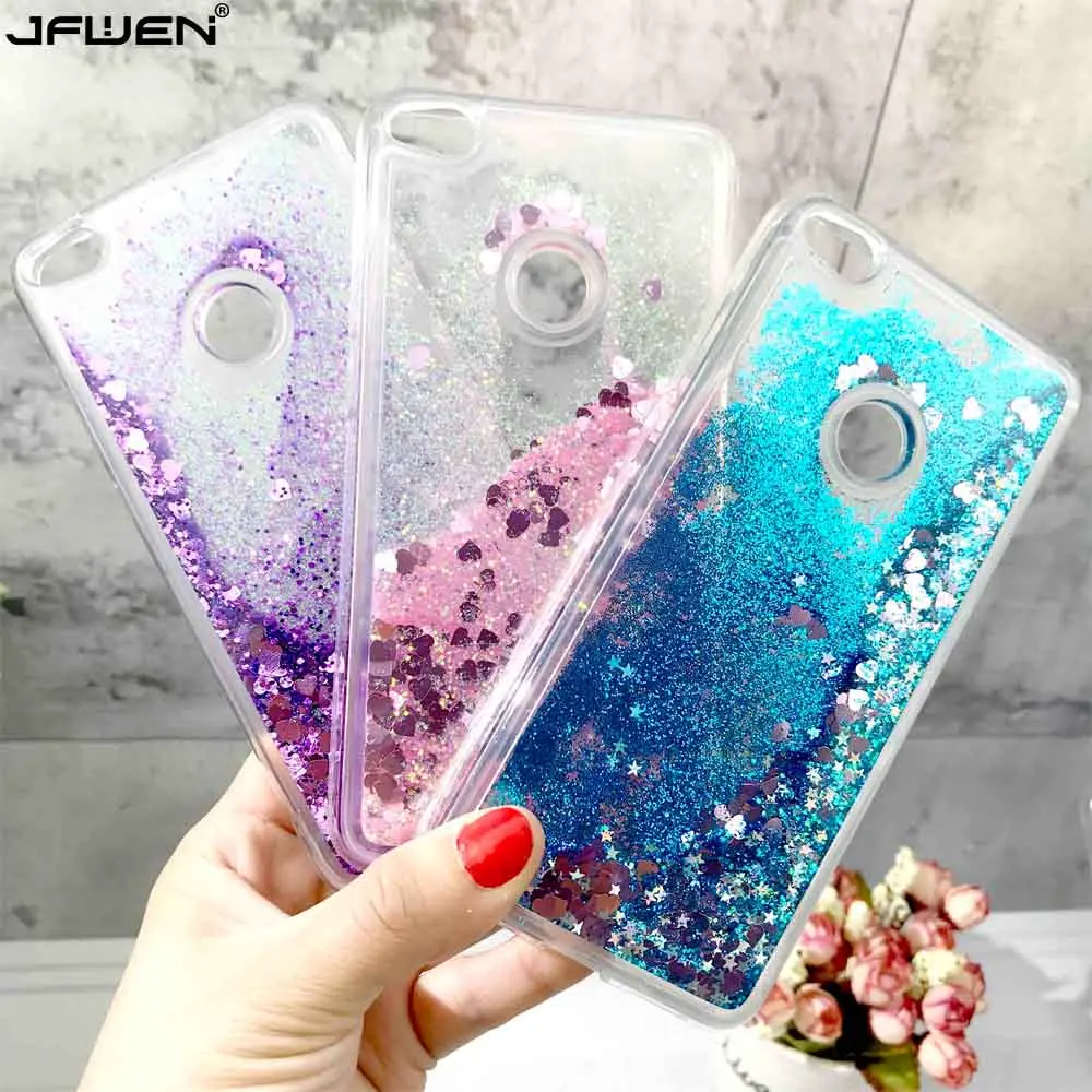 

JFWEN For Huawei P8 Lite 2017 Case Silicon Soft TPU Clear Transparent Liquid Glitter Cases For Huawei P8 Lite 2017 Case Cover