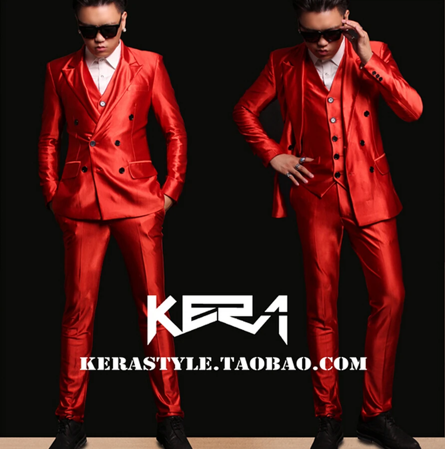 S-4xl 2021 Новая модная мужская Облегающая майка Dj певец красное из