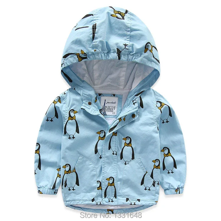 Boy jacket hooded 2016 spring new fashion boys clothes cotton kids outerwear cartoon printed children jackets 2-8T 12