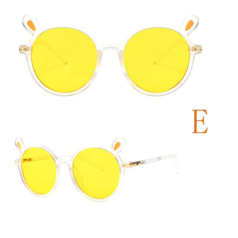 Новые модные детские очки ретро лето малыш милые игрушки солнцезащитные очки с металлической оправой UV400 защиты для праздника - Цвет: E
