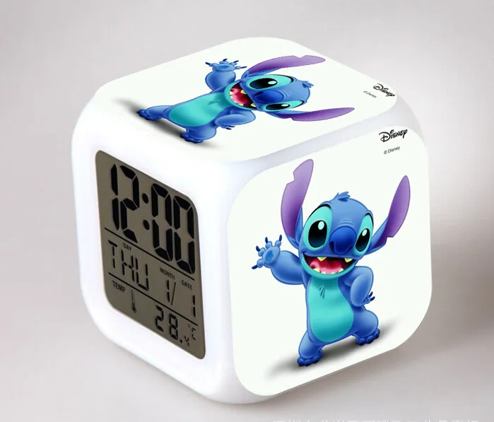 Lilo& Stitch мультфильм детский будильник wekker цифровой будильник игрушки led reloj despertador wake up light reveil настольные часы - Цвет: 4